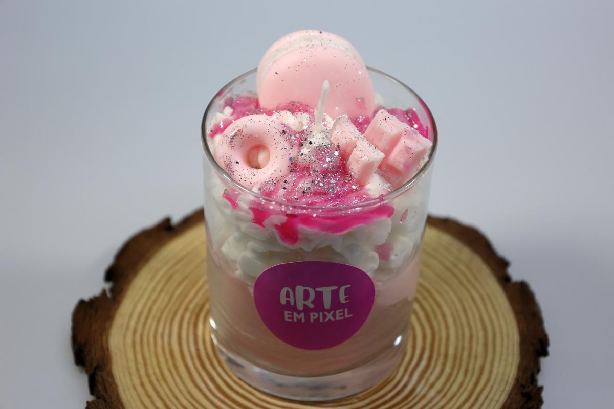 Vela em Copo Pink Choc